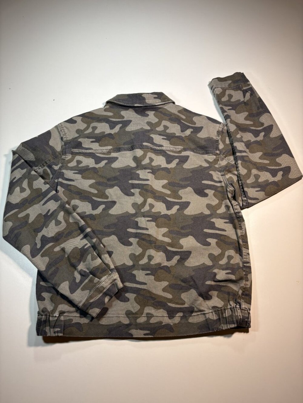 Sky and Sparrow Camo Utility Jacket Womens Medium Button Front Stretch - Picture 4 of 7